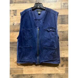 Vintage 90s CZ Basics Denim Vest – Men’s XL – Hip Hop / Rap/ Y2K Style
